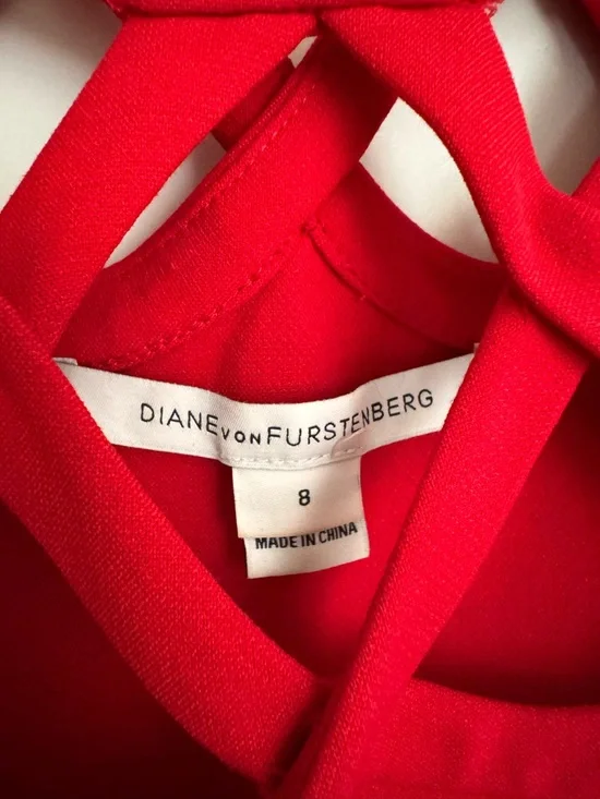 Diane von Furstenberg Red Sheath Dress Size 8 - Picture 4 of 7